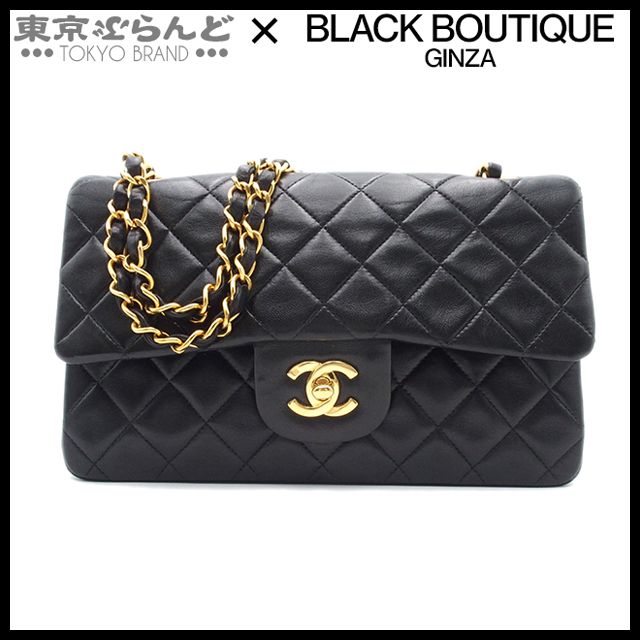 シャネル CHANEL マトラッセ Wフラップ Wチェーンショルダーバッグ 23cm 3番台 ヴィンテージ AO1113 ブラック ゴールド金具  ラムスキン レディース 101740121 - メルカリ