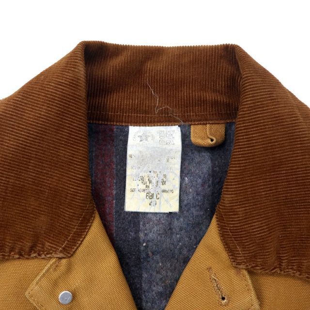 星タグUSA製80s】carhartt ミシガンチョアコート 裏地ブランケット