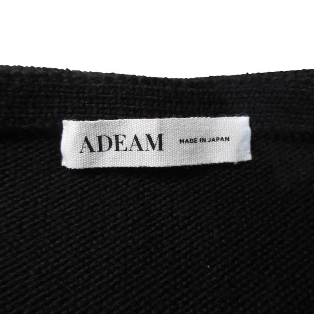 美品 ADEAM アディアム サイドリボン ボートネック ニット セーター トップス 39794 2 ブラック レディース 古着 中古 USED 美品 ADEAM アディアム サイドリボン ボートネック ニット セーター
