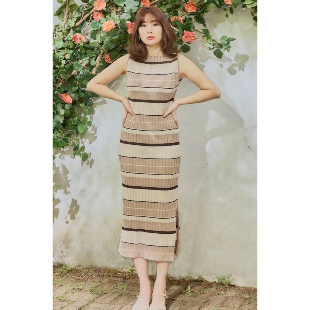 Her lip to] ハーリップトゥ Cotton Striped Ribbed Knit Dress ニット