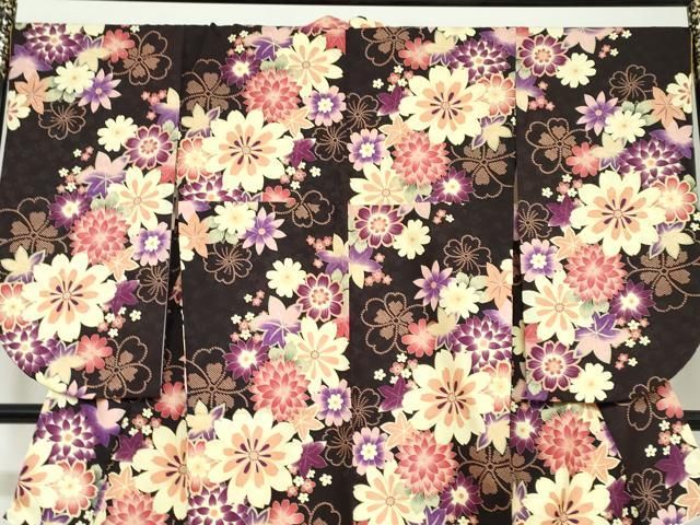 平和屋着物○小振袖 二尺袖 草花文 金彩 洗える着物 DAAW5694ud - メルカリ