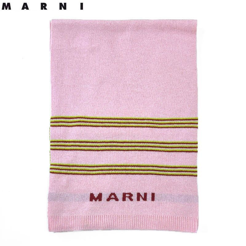 MARNI マルニ キッズ ニットマフラー M01284 M00SZ 0M345 ピンク ロゴ ウール カシミア 混 送料無料 並行輸入品
