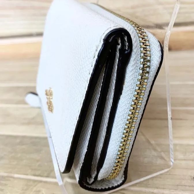 COACH コーチ 三つ折り財布 コンパクト ウォレット ホワイト 白 レザー