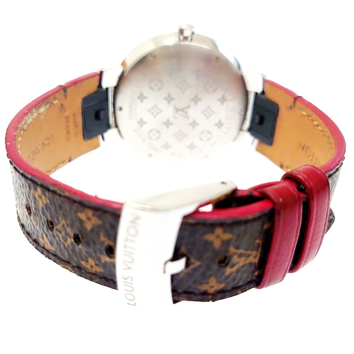 中古】【良品】 LOUIS VUITTON ルイ・ヴィトン Q1E01 タンブール スリムGM SS×革ベルト シルバー文字盤 QZ メンズ  146136 腕時計 - メルカリ