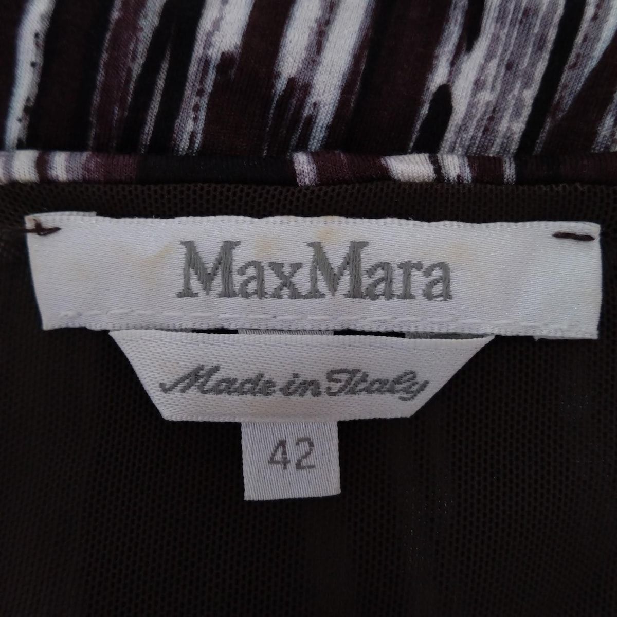 希少　美品　白タグ MAX MARA 36 ストライプ秋ワンピース　ブラック Max Mara - 【Max Mara】 (M)新品 赤タグ イタリア製 無地