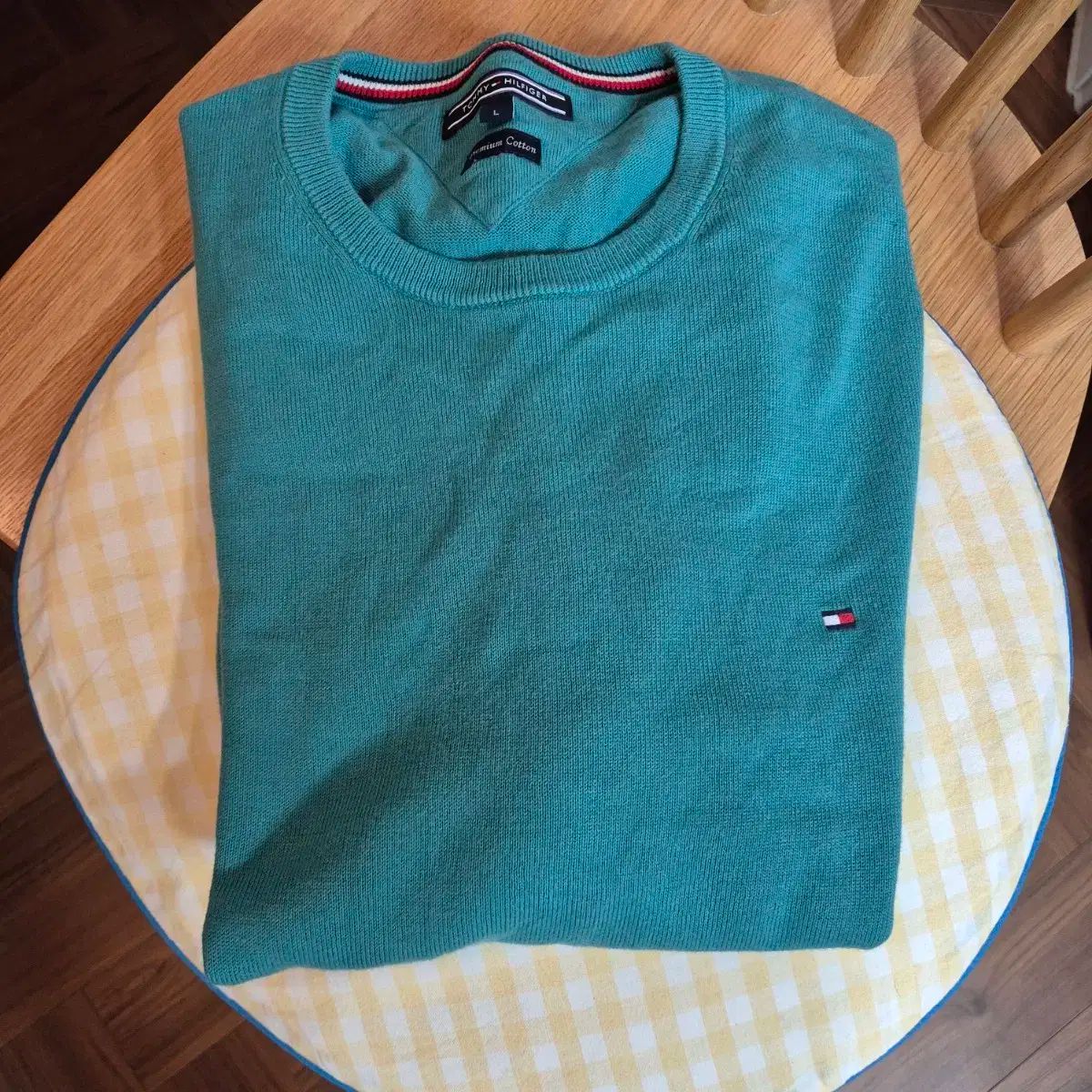 Tommy Hilfiger(トミーヒルフィガー) プレミアムコットン ラウンドネックニット L 100 サイズ 新品