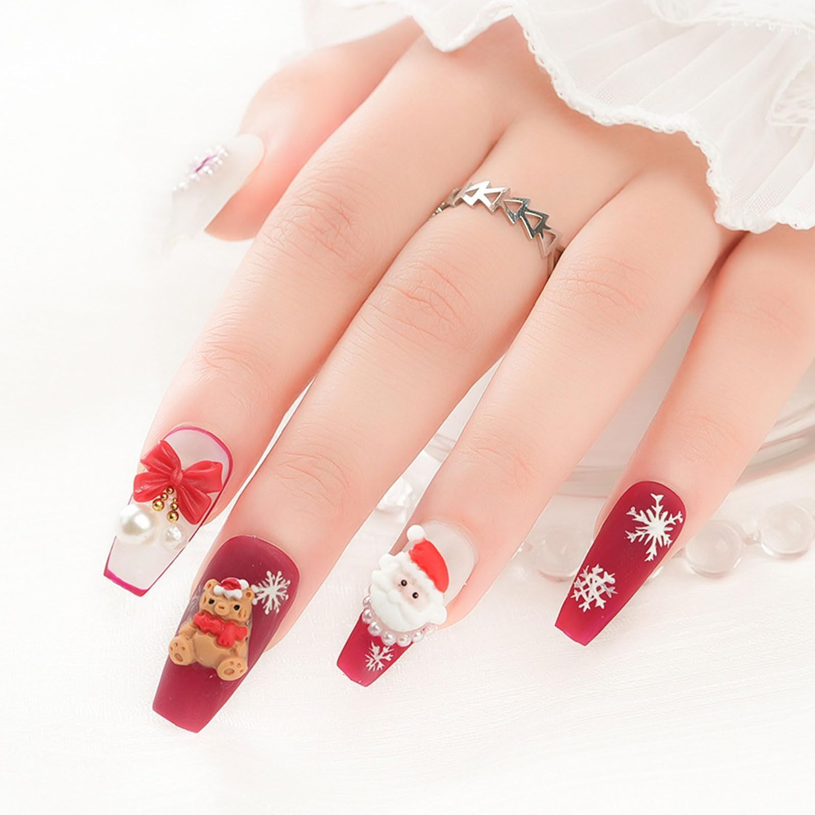 在庫セール】クリスマス ネイルパーツ 3ケース入り 3D 立体 可愛い