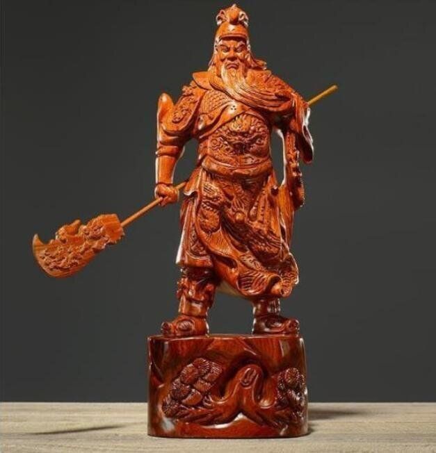 武聖　関羽像 約30cm 高30cm 精密彫刻 極上品 仏師で仕上げ品 武財神 三国志 関羽像