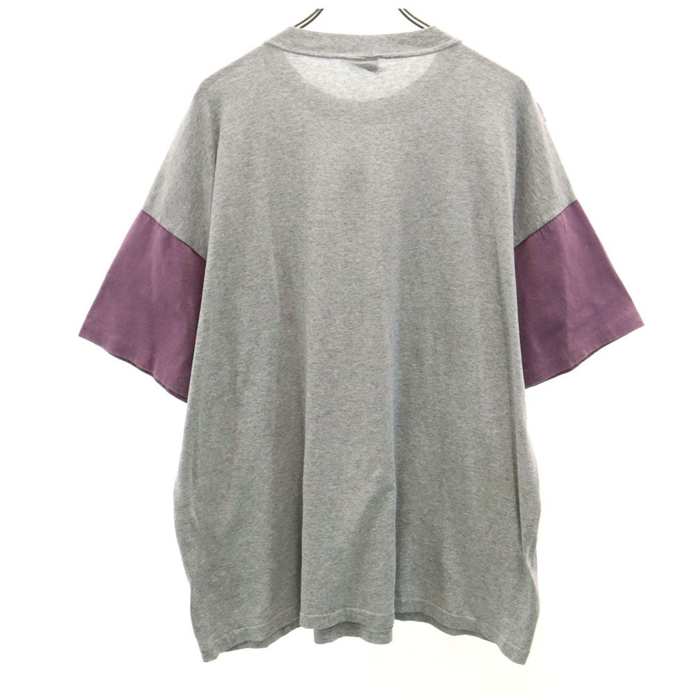 PREMIER SPORTSWEAR 90s USA製 プリント 半袖 切り替え Tシャツ XXL グレー系 PREMIER SPORTSWEAR ビッグサイズ シングルステッチ オールド メンズ
