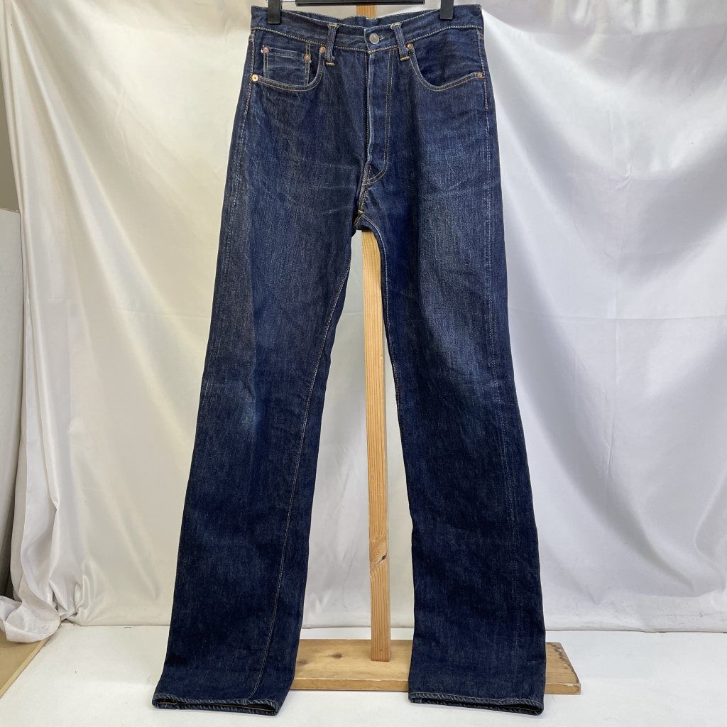 01w-4594 TCBジーンズ 1950s デニムパンツ ストレートレック ボタンフライ サイズ31 ブルー メンズ パンツ ジーンズ コットン
