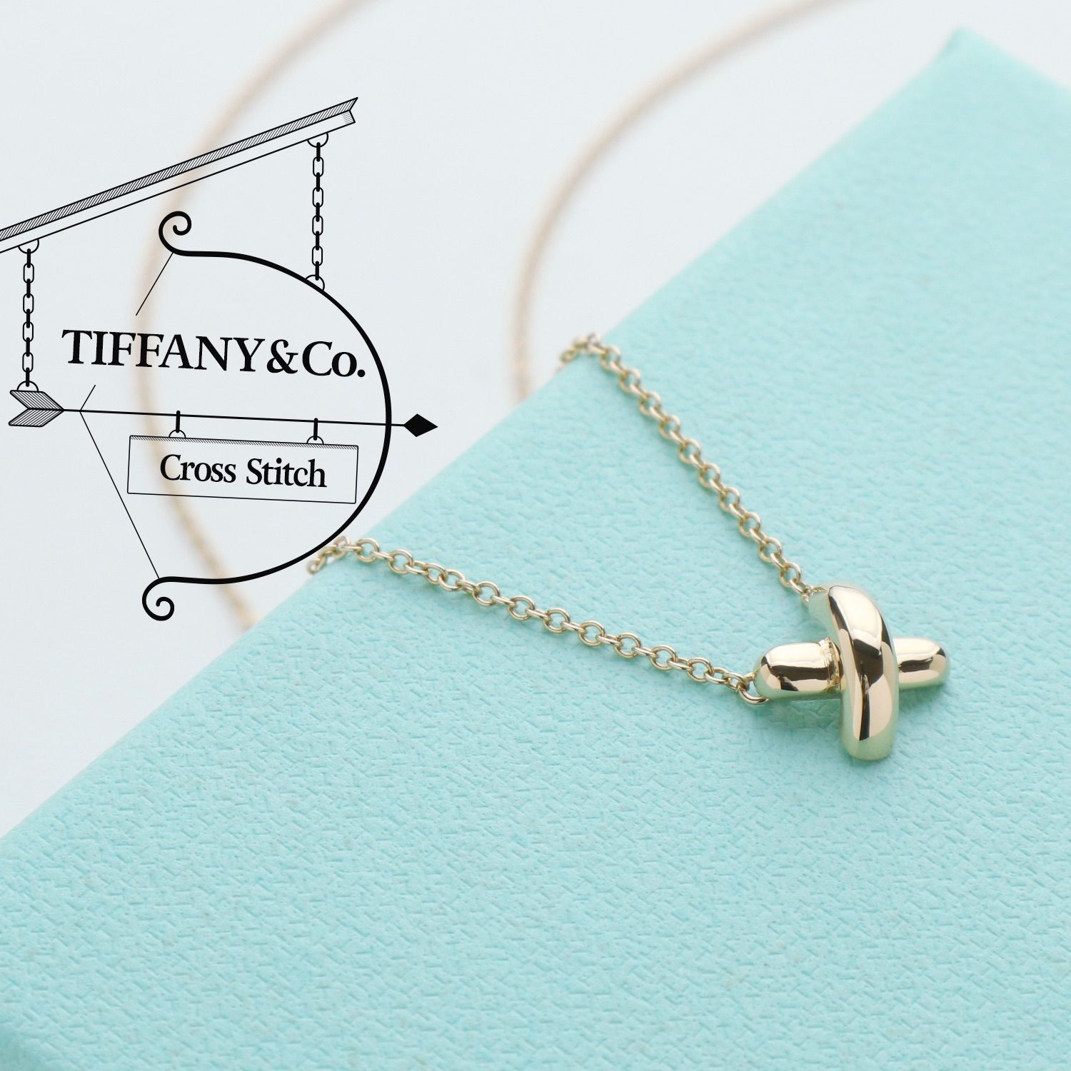 極美品 ティファニー TIFFANY&Co. クロス ステッチ 750 ネックレス