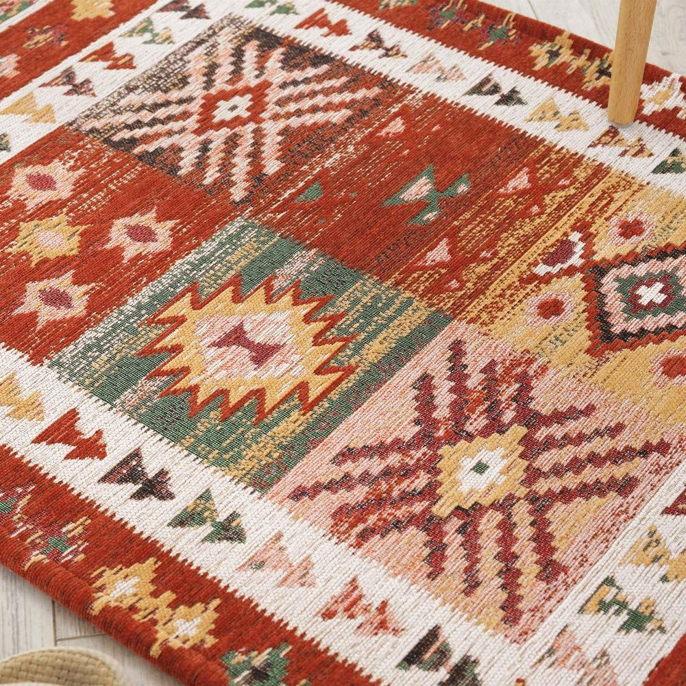 INSIMAN ラグ カーペット 北欧 200x250 洗える モダン じゅうたん 3畳 おしゃれ ギャベ - ゴブラン織り シェニール 掃除易い 吸水速乾 抗菌防臭 床暖房対応 - 200 250 cm 大きい - オールシーズン適用 低反発 オレンジ