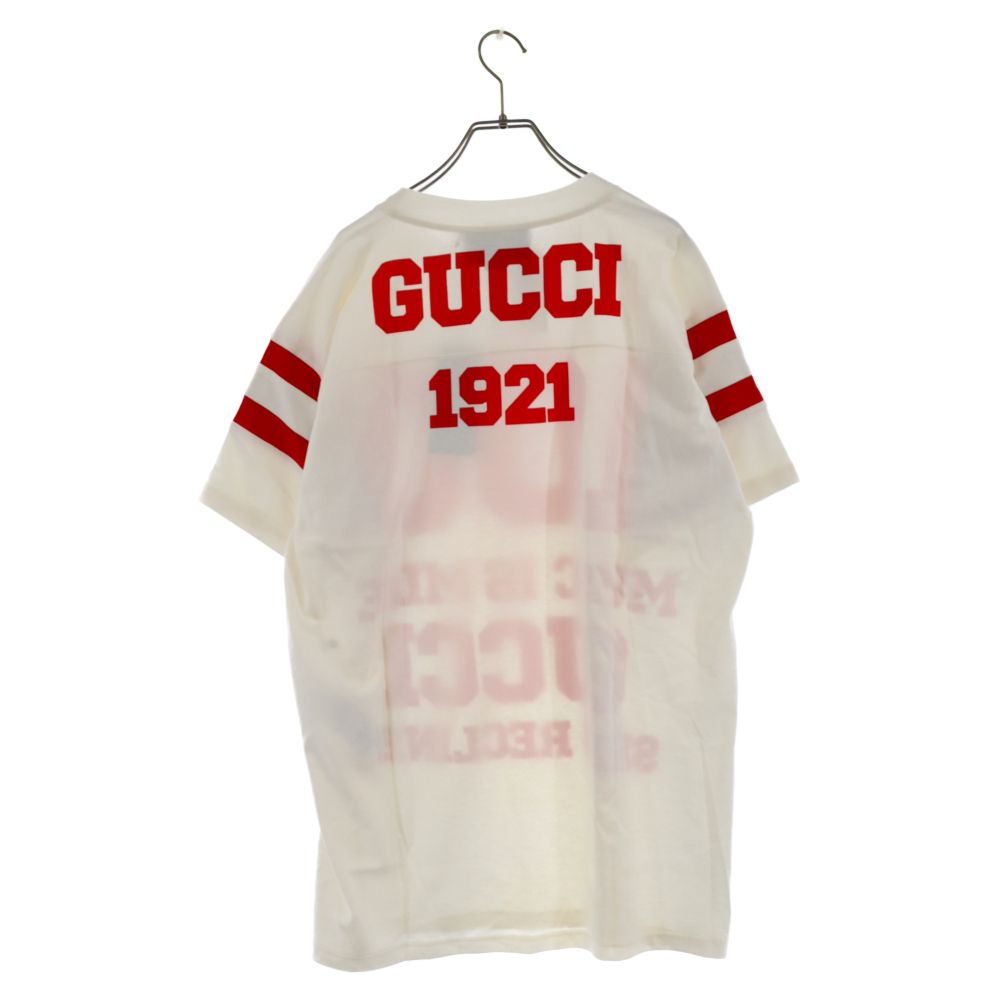GUCCI 100周年 ロゴプリント Tシャツ XS GUCCI グッチ 100周年 MUSIC IS MINE ロゴ Tシャツ 660744 レディース