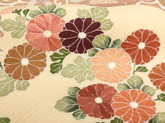 平和屋着物□付下げ 手描き 枝花文 正絹 逸品 CAAM1210ev 平和屋着物