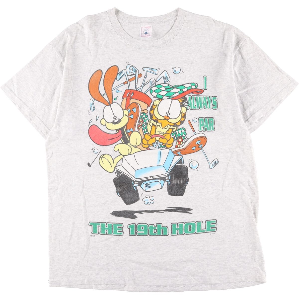 1990's キャラクター　アニマルTシャツ　ガーフィールド　ホワイト　XL相当 1990\u0027s キャラクター アニマルTシャツ ガーフィールド ホワイト XL相当