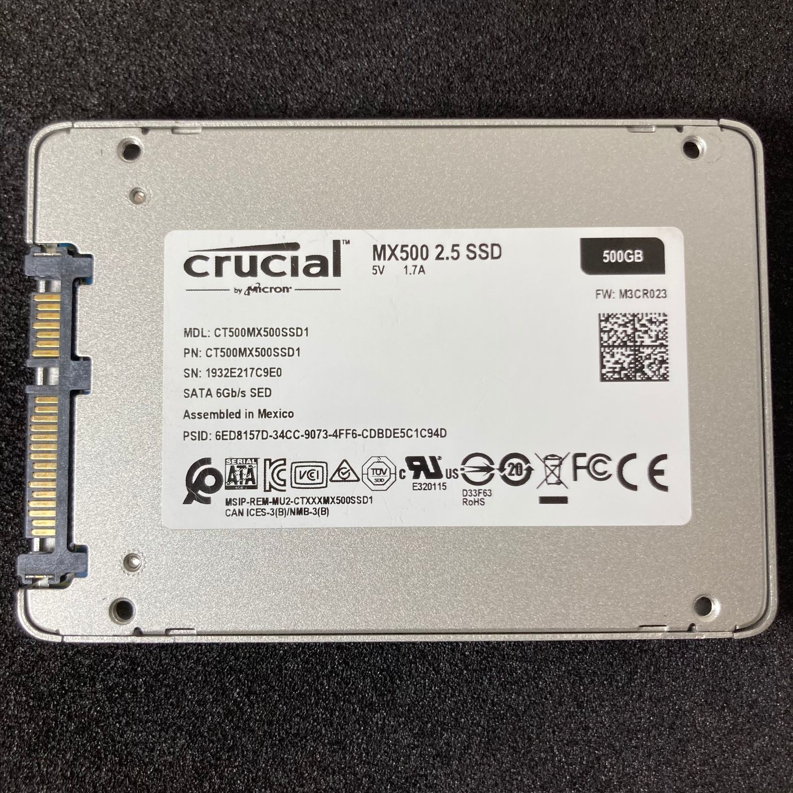 crucial MX500 2.5 SSD 500GB / 85% / 4k h / クルーシャル 