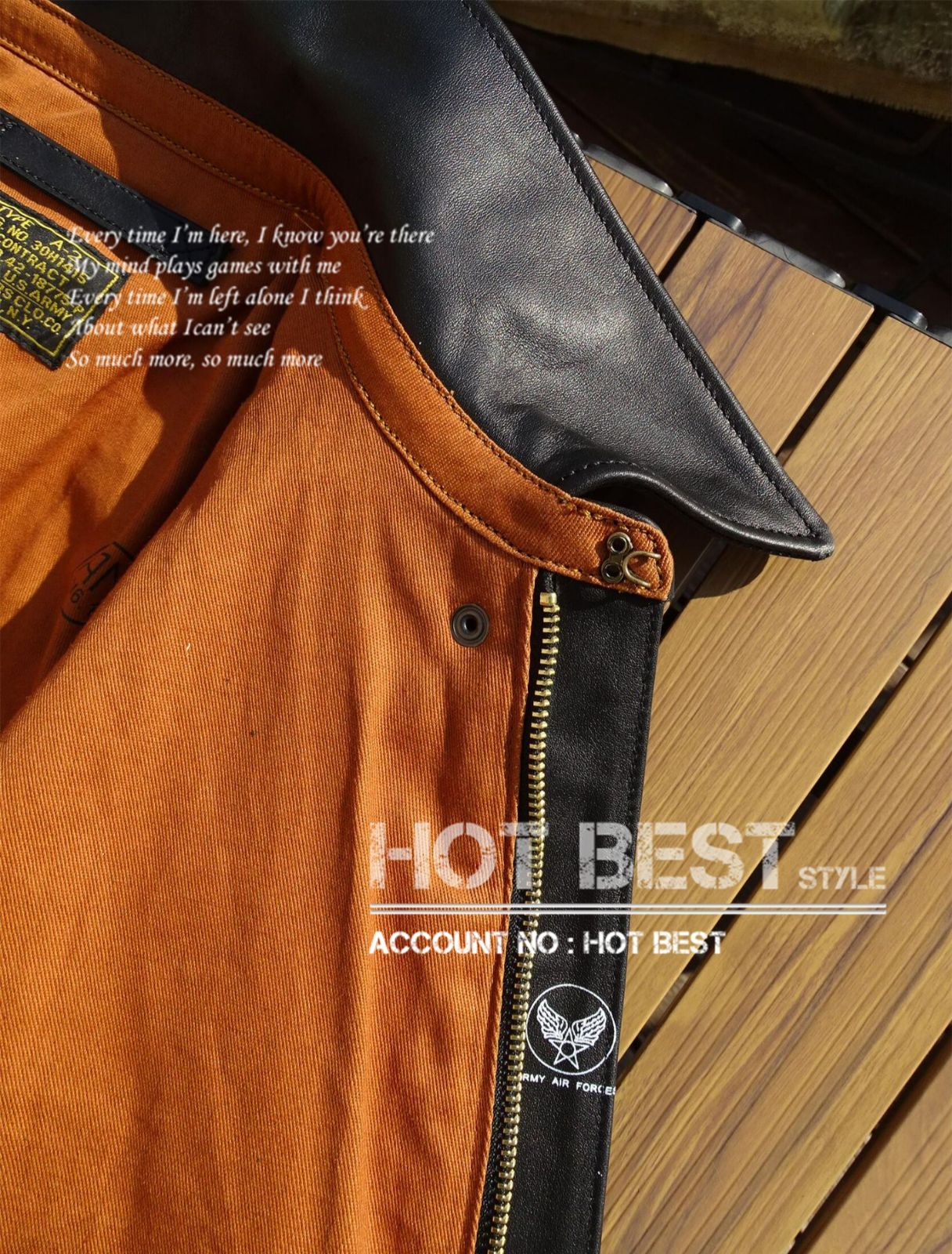 1.2mm 黒芯ホースハイド 復刻40's USAF TYPE A-2 V. HILTS フライト