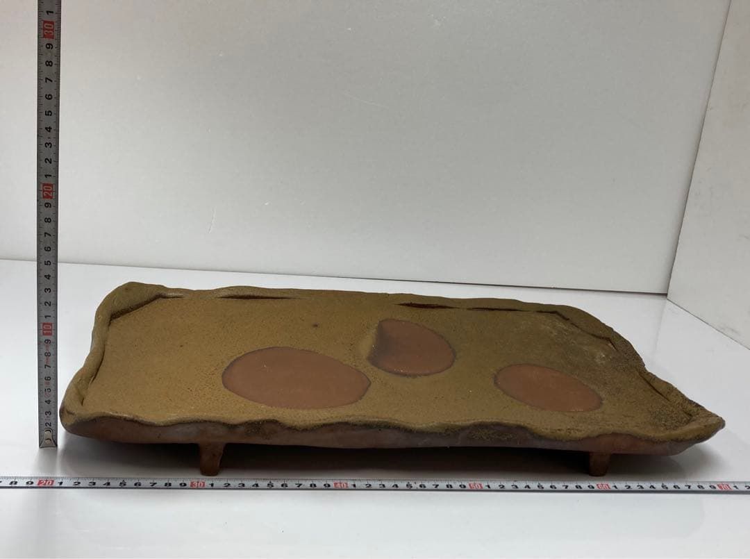 紫岡絋一　備前　長方形　大皿　共箱　東さ5-1110① 紫岡絋一 備前 長方形 大皿 共箱 東さ5-1110① - メルカリ