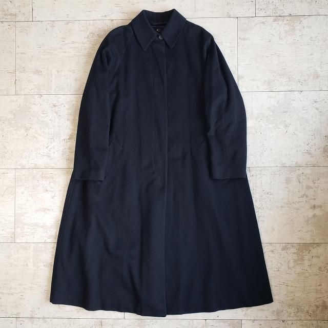 アニオナ AGNONA ☆ カシミヤ ロングコート 伊製 濃紺 インナー付