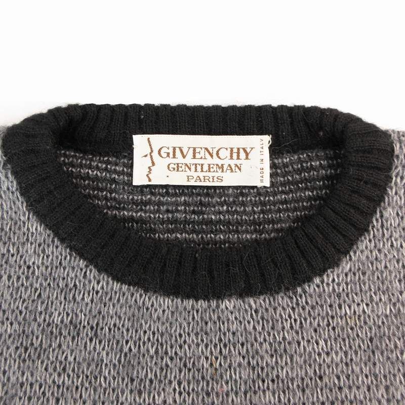 希少 GIVENCHY GENTLEMAN 上質 ストライプ デザイン ニット 希少 GIVENCHY GENTLEMAN 上質 ストライプ デザイン ニット