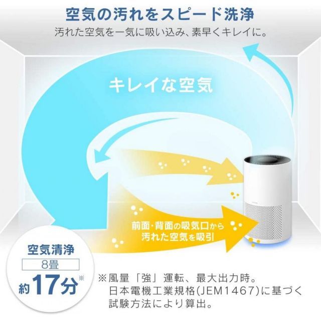 アイリスオーヤマ 空気清浄機 脱臭 集じん ホコリ 空気 ライトタイマー