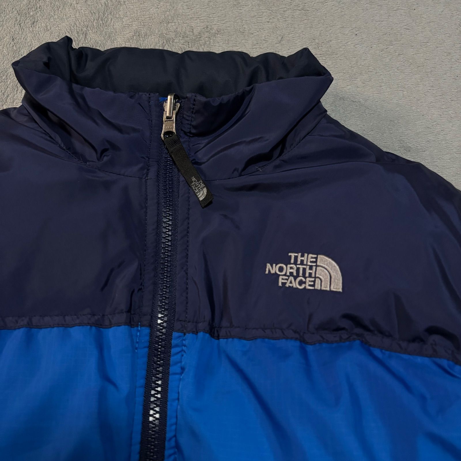 THENORTHFACE ノースフェイス NuptseJacket ヌプシジャケット DownJacket ダウンジャケット Embroidery  両面刺繍ロゴ 600フィル Nylon ナイロン Goose グース Blue Navy Kids140㎝ - メルカリ