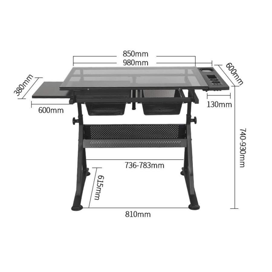 製図テーブル，玻璃?有?物抽?アートクラフト図面デスクアート趣味折りたたみ調節可能 - メルカリ