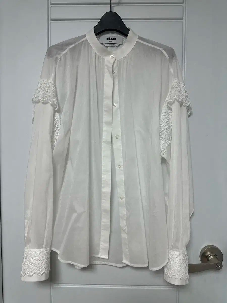 MSGM レース ブラウス 38 白
