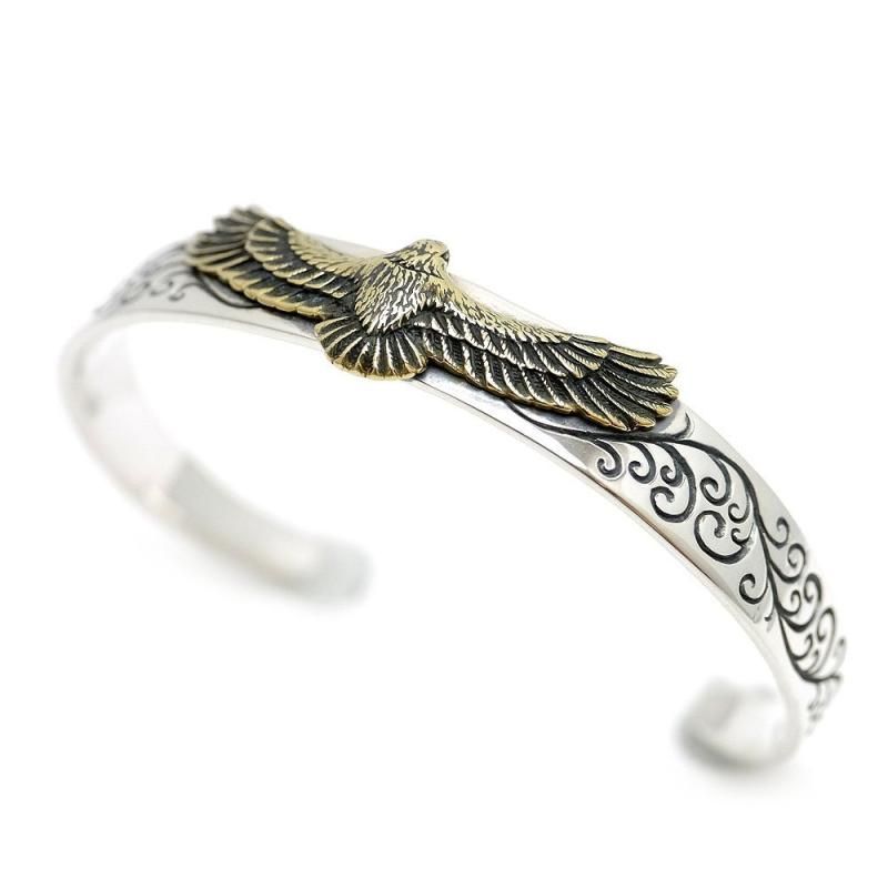 インディアンジュエリー アラベスク イーグル バングル シルバー925