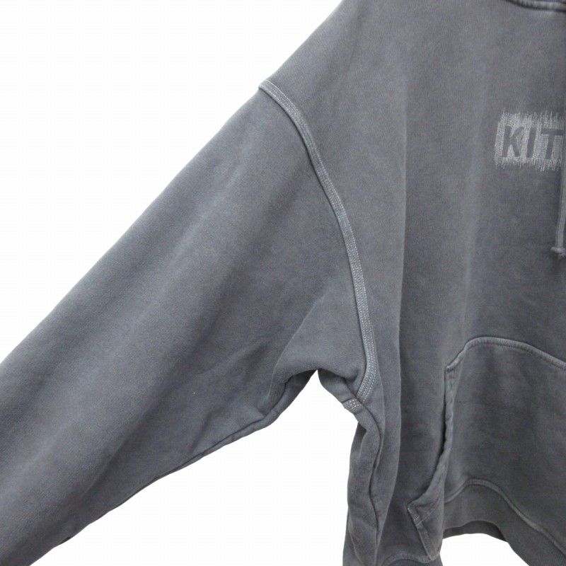 キスニューヨークシティ KITH NYC 24SS Stitch Classic Logo Nelson Hoodie Monday Program  ステッチボックスロゴプルオーバーパーカー フーディー グレー Mサイズ