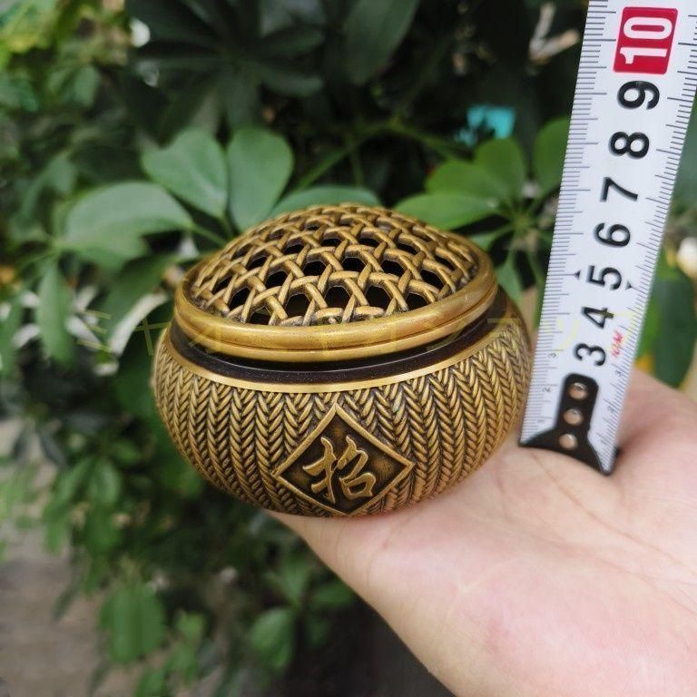 銅製 香炉 龍鳳薫香炉 盤薫炉 茶道具 装飾品 工芸品 置物 銅器 薫