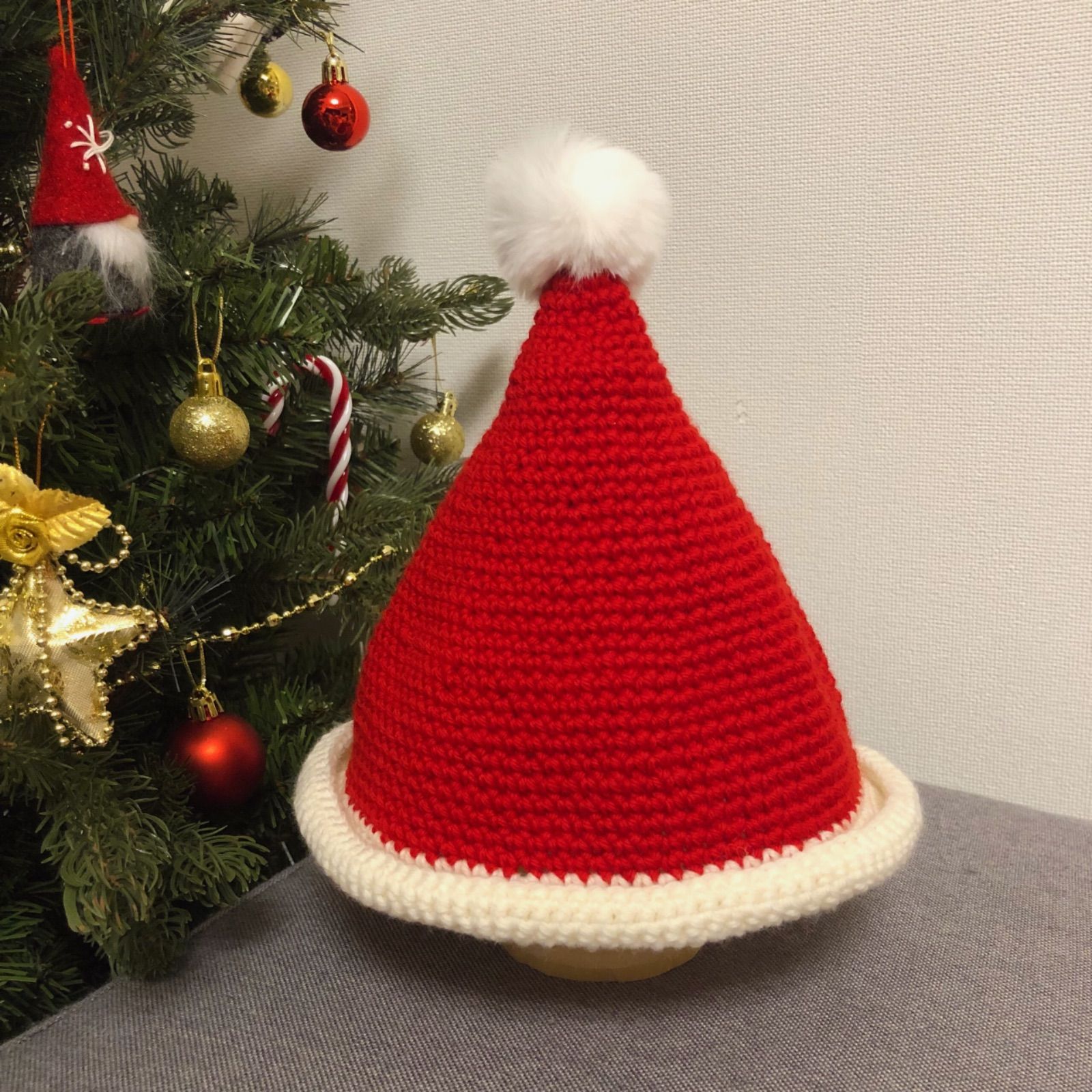 クリスマス 飾り物 トンガリ帽子のサンタさん