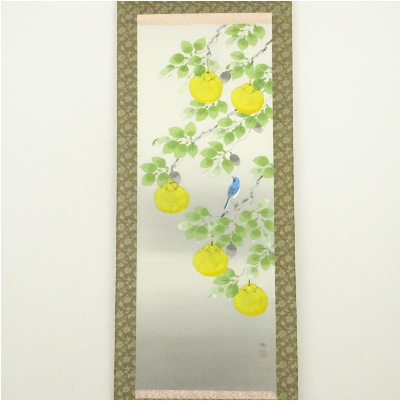 【日本画】茶掛　水野深艸　『早春』 花鳥図　共箱 日本画】茶掛 水野深艸 『早春』 花鳥図 共箱 絵画