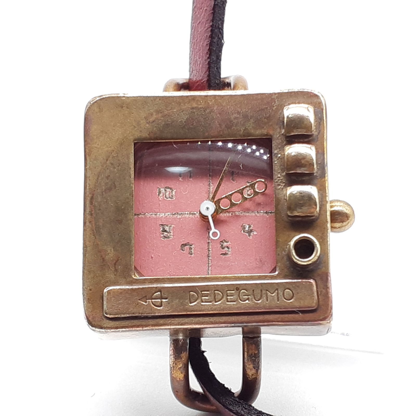 GaTaハンドメイド腕時計ピンク革製