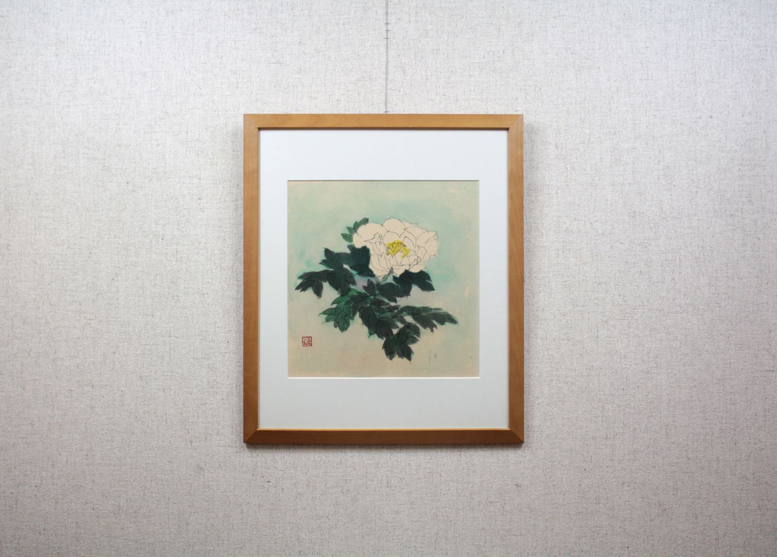森本三郎『牡丹』水彩画【真作保証】 絵画365×355cm作品サイズ