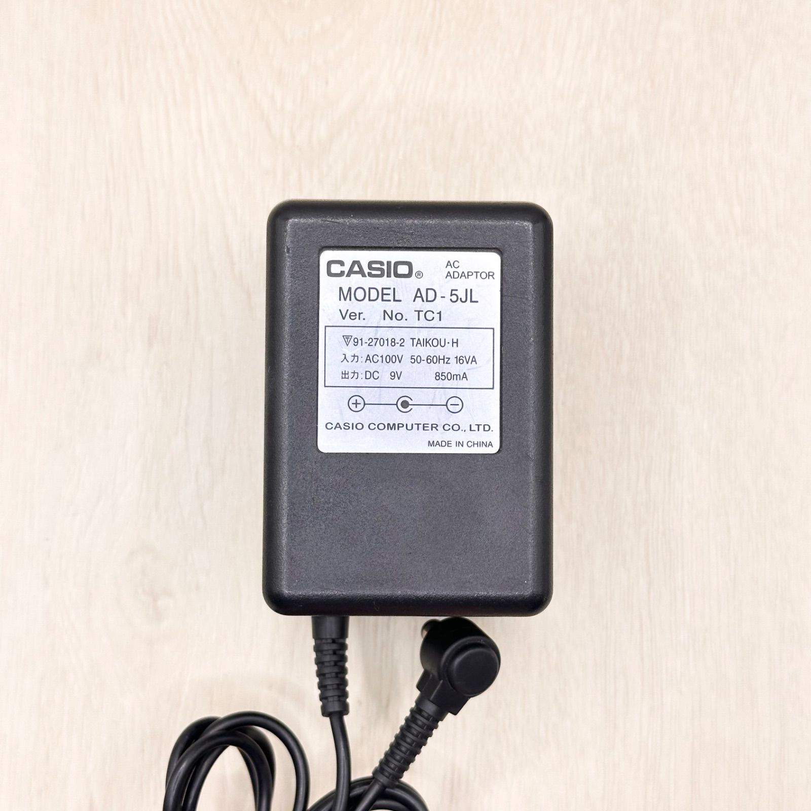 Casio AD-5JL CASIO mini keyboard electronic keyboard piano keyboard keyboard keyboard instrument genuine AC adapter power adapter 9V 850mA 0.85A plug outer diameter approx. 5.5 mm center minus 60-80313-498