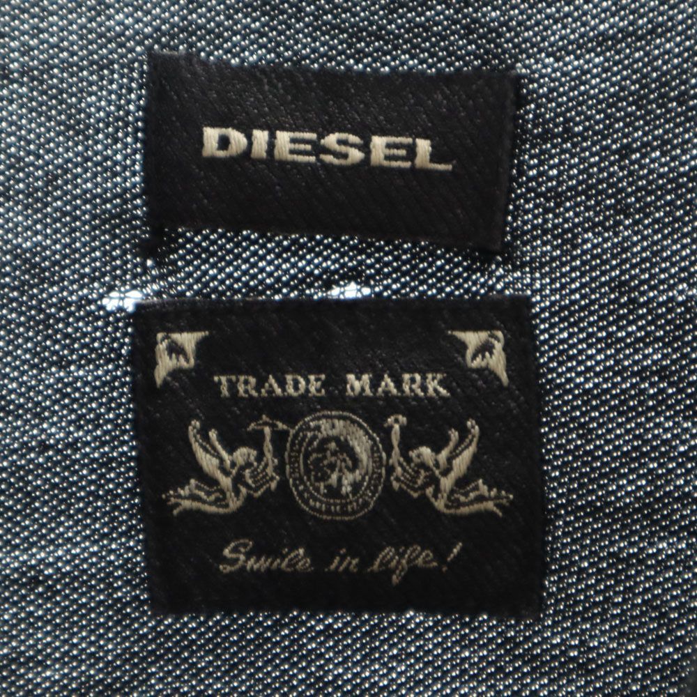 ディーゼル 半袖 ウエスタンヨーク ポロシャツ M ブラック DIESEL 鹿の子 メンズ 古着 【240429】 メール便可