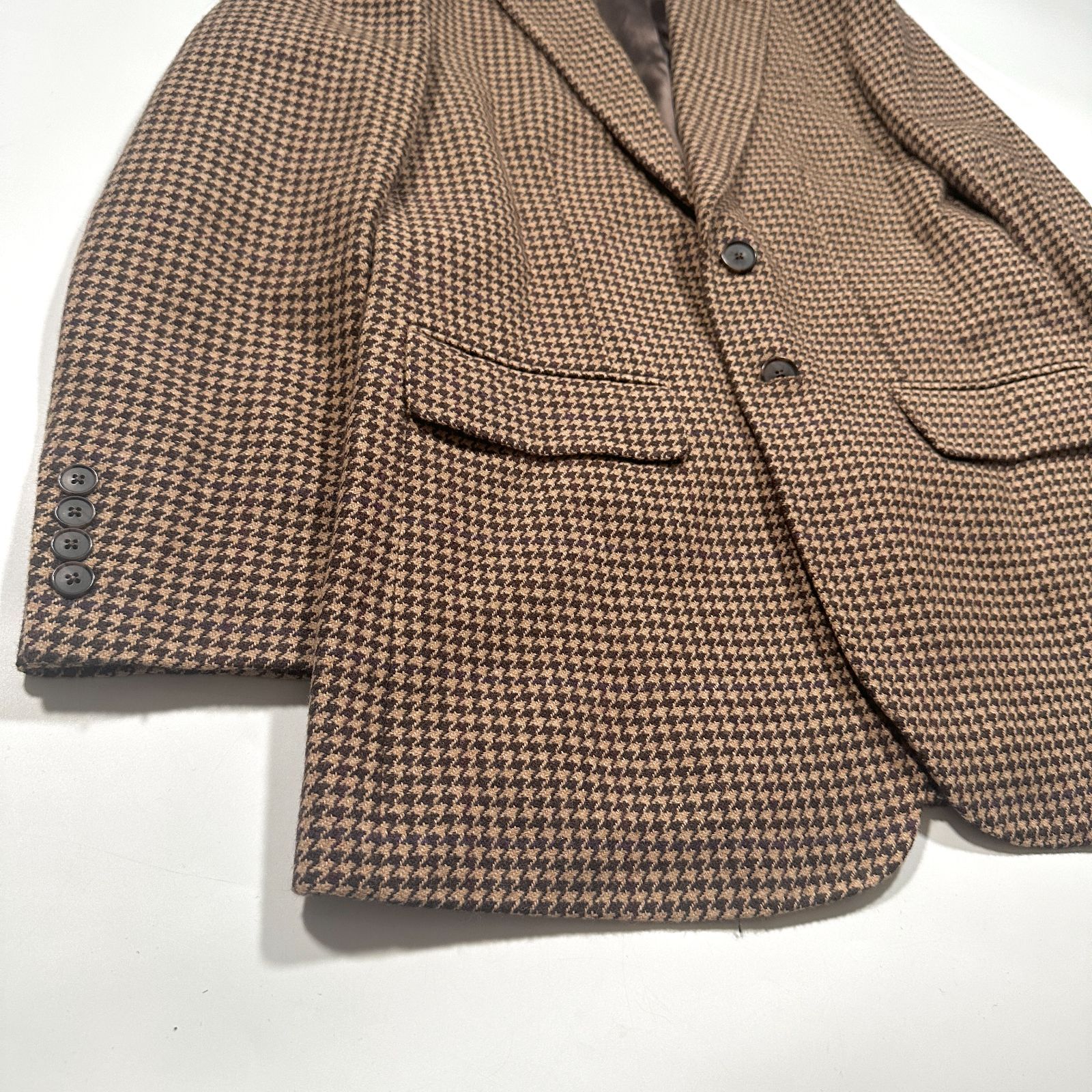 POLO by RALPHLAUREN ポロラルフローレン テーラードジャケット シングル ウール ハウンドトゥース 千鳥格子 ブラウン 0 SIROKUMA-CORPORATION_COM