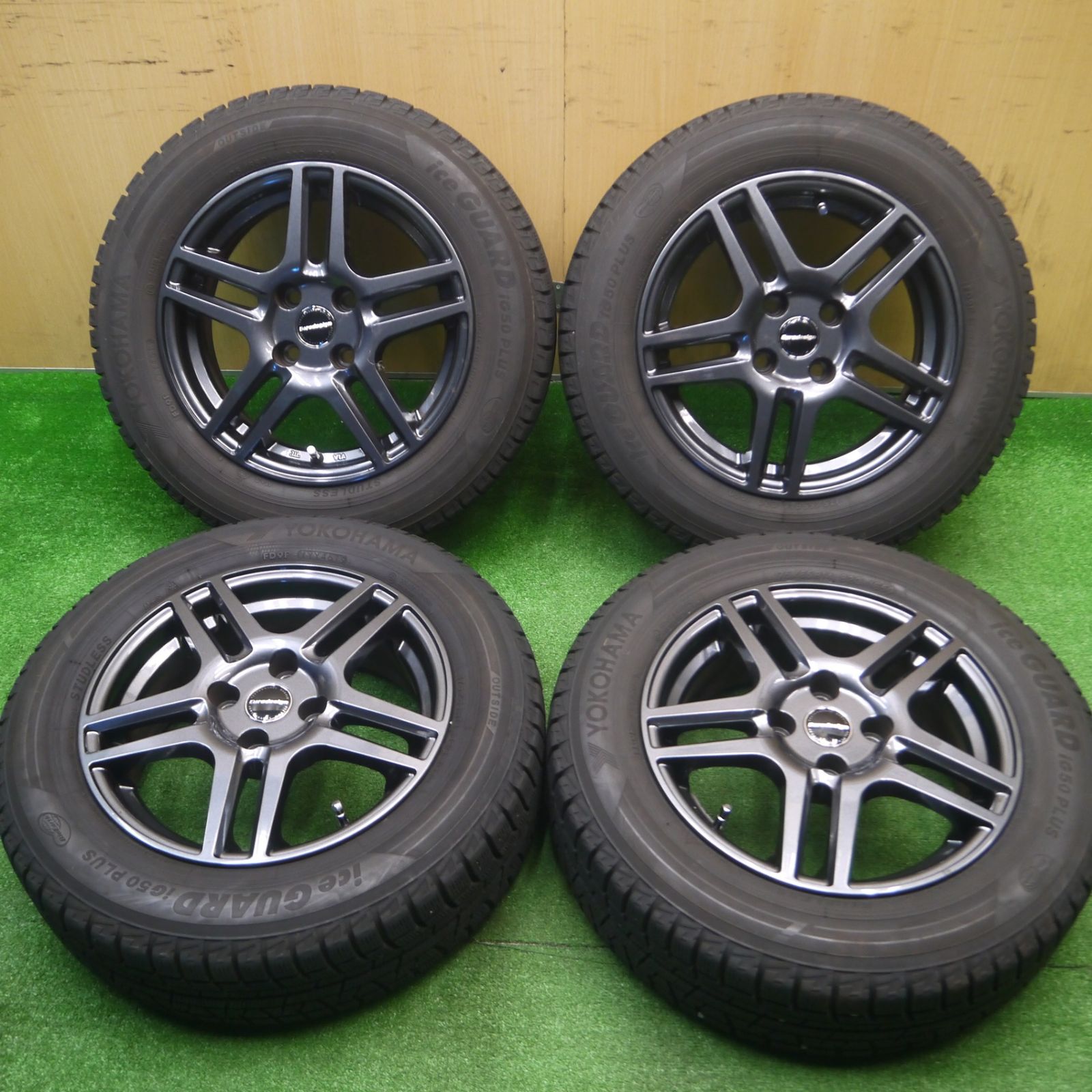 [送料無料] バリ溝！9.5分フィアット 500 等 Eurodesign 175/65R14 スタッドレス ヨコハマ アイスガード iG50 プラス ユーロデザイン PCD98/4H4092502Hス