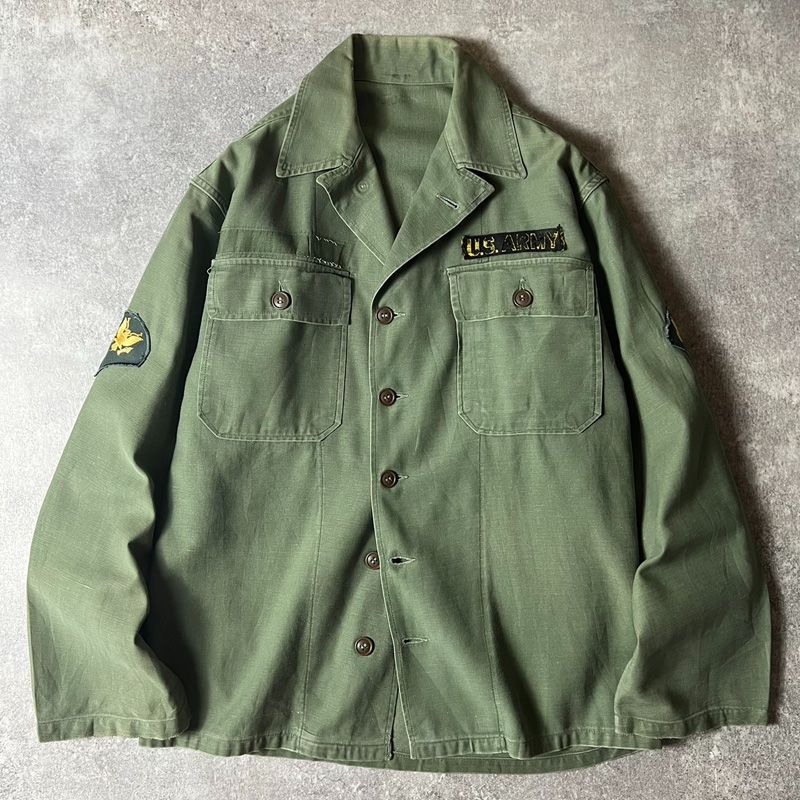 US ARMY 1st ユーティリティシャツ 筒袖 古着 米軍 U.S.ARMY 筒袖 1stモデル 後期 ミリタリー