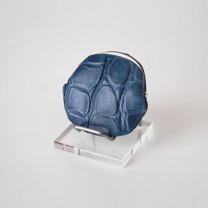 ラクジュ Laquju かばん屋さんの手作り 本革 クロコダイル ミニ コインケース ブルー WWW_WOWDIGSITE_COM