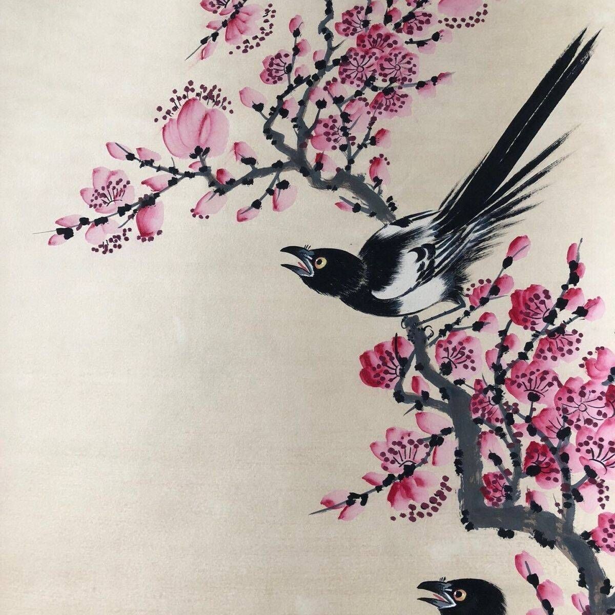 中国古美術・純手描き・王雪濤・花鳥図画・手紙を添えた・珍品画・肉筆・文房置物・賞物 - メルカリ