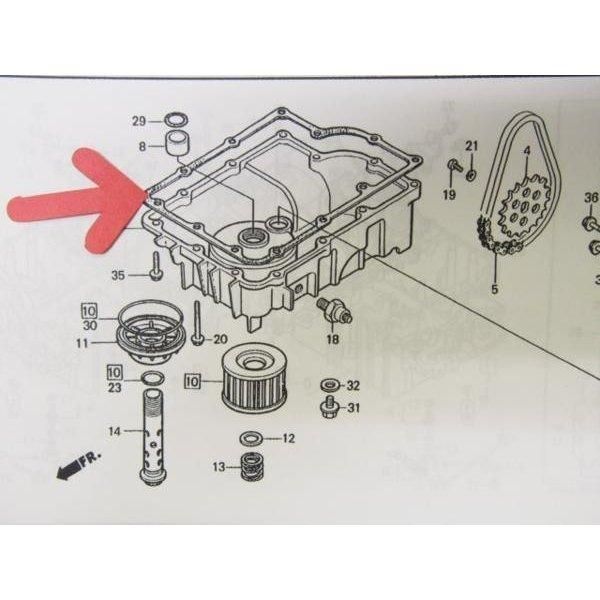 CBR250フォア/スペシャルエディション/R オイルパン ガスケット MC14-100/MC17-100/MC19-100.105 MC14  MC17 MC19 CBR250F