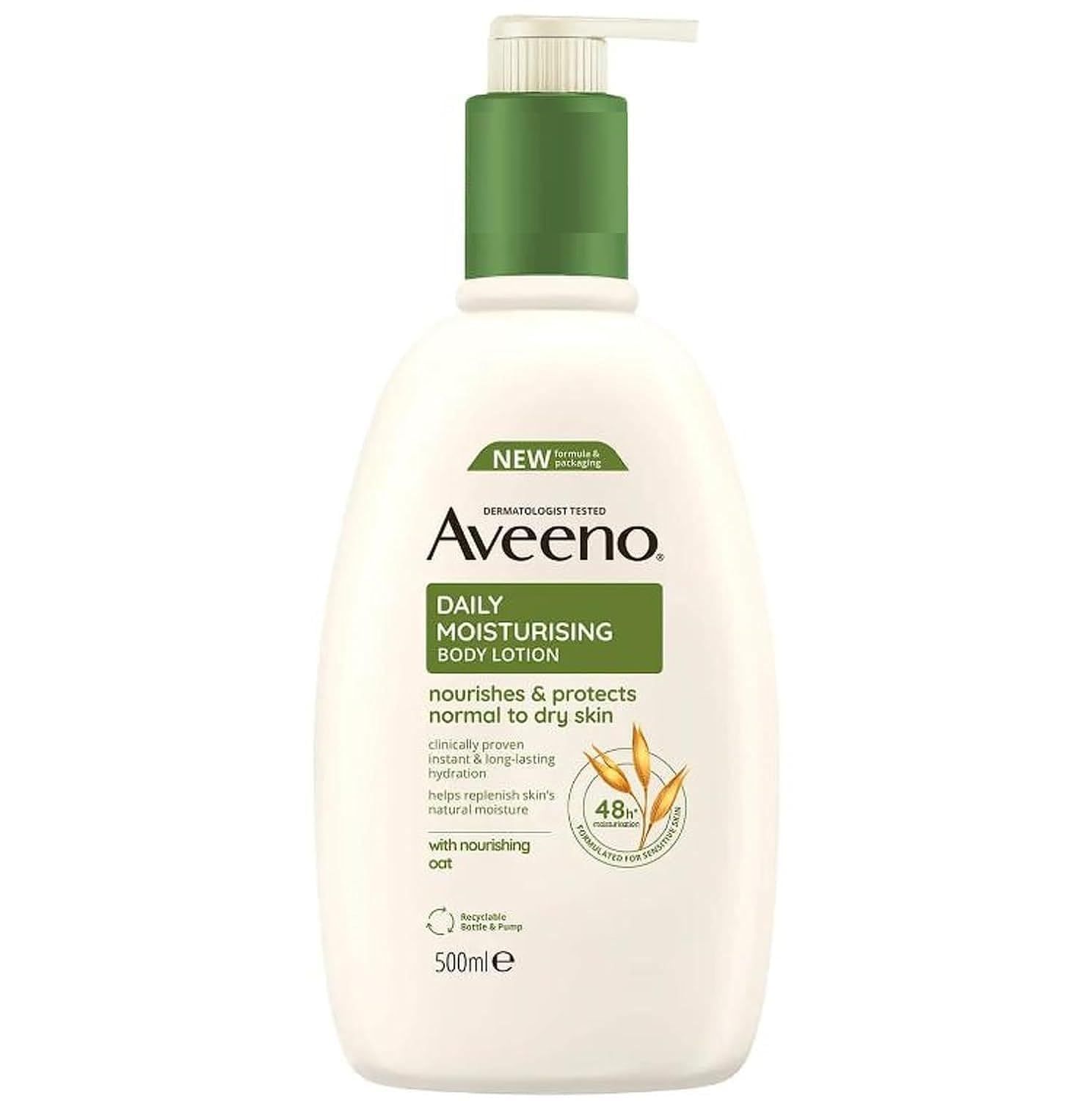 Aveeno Daily Moisturising Lotion | For Normal to Dry Skin Care | With Prebiotic Oatmeal and Glycerin | Moisturises for 24 Hours，  