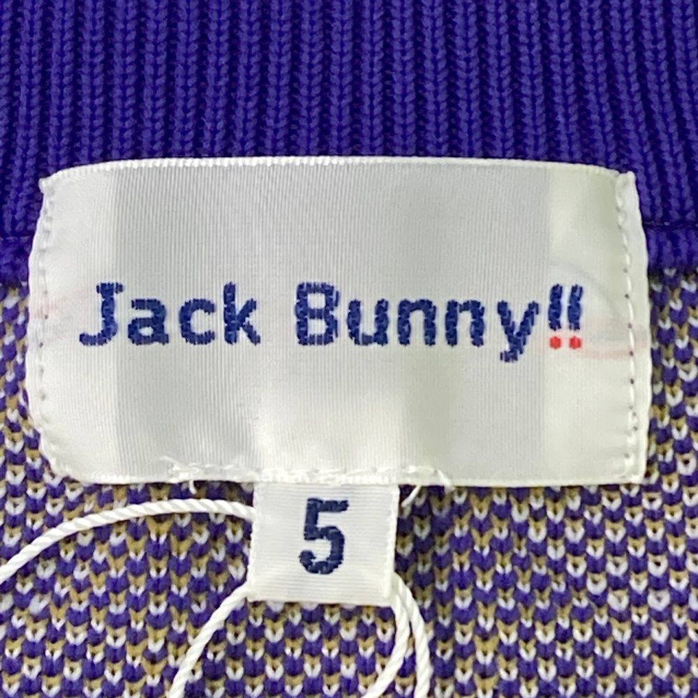 JACK BUNNY ジャックバニー長袖ニットセーター総柄 パープル系 5 新品 サイズ：5 JACK BUNNY ジャックバニー 長袖ニットセーター 総柄