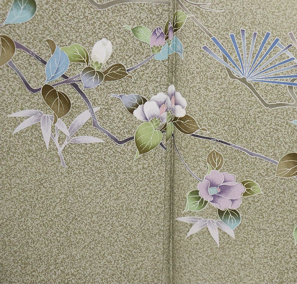 平和屋着物□訪問着 絞り 竹文 暈し染め 金彩 正絹 逸品 未