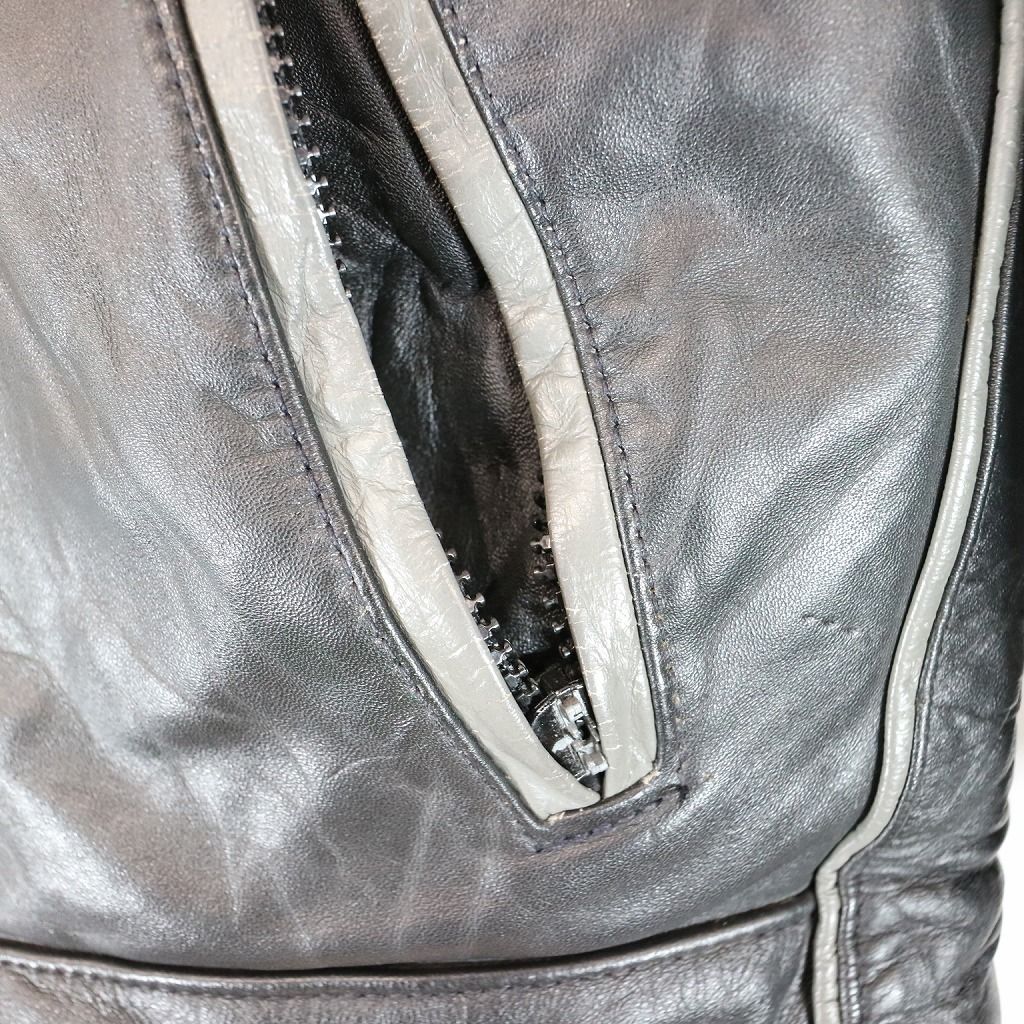 ANGORA レザージャケット 防寒 中綿 襟付き ブラック (メンズ Lサイズ  