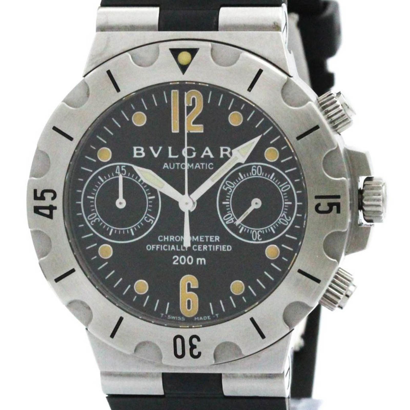 ブルガリ (BVLGARI) ディアゴノ スクーバ クロノグラフ ステンレススチール ラバー 自動巻き メンズ 時計 SCB38S (外装仕上げ済み)  【中古】 - メルカリ