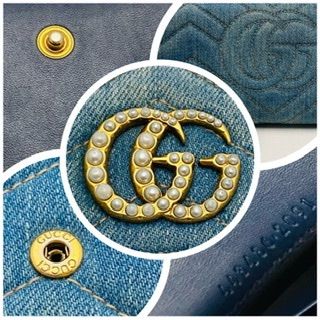 極美品 日本限定品 Gucci グッチ GG マーモント デニム 長財布 - メルカリ