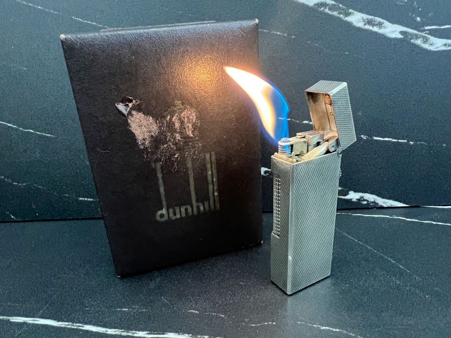 dunhill ダンヒル ローラーガスライター シルバー 箱 - メルカリ